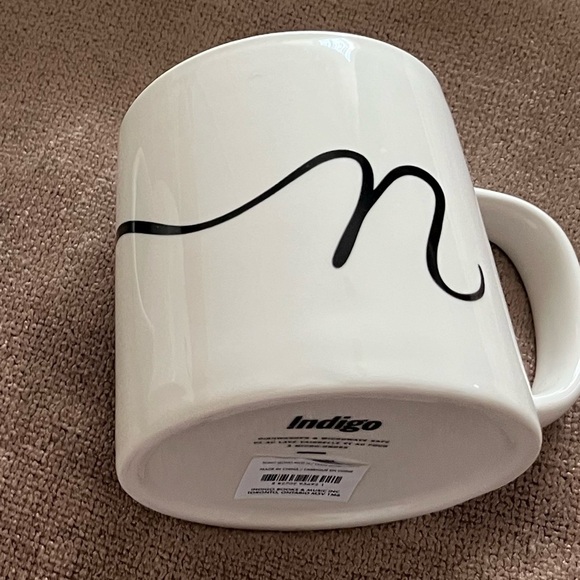 NWT Script Ceramic Mug with Letter/ Initial N - Picture 3 of 4
